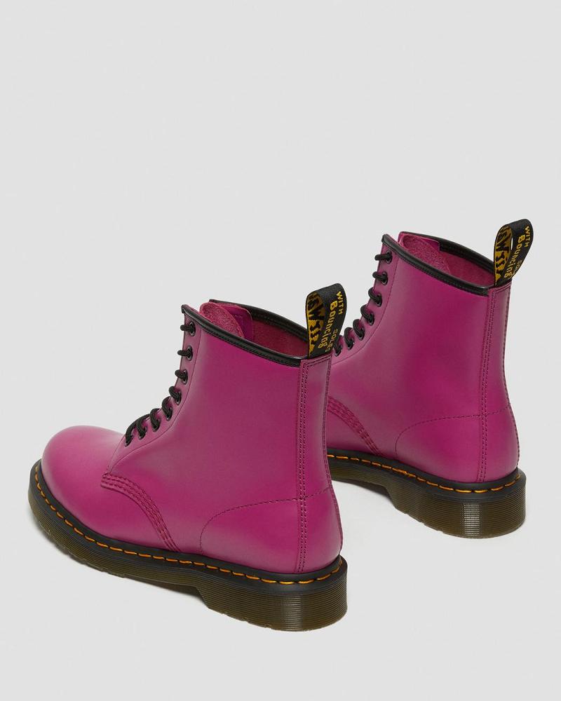 Pink Women's Dr Martens 1460 Smooth Leather Lace Up Boots | CA 203KOR